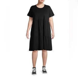 Terra & Sky Women's Plus Size Tiered Dress with Short Sleeves size 1X